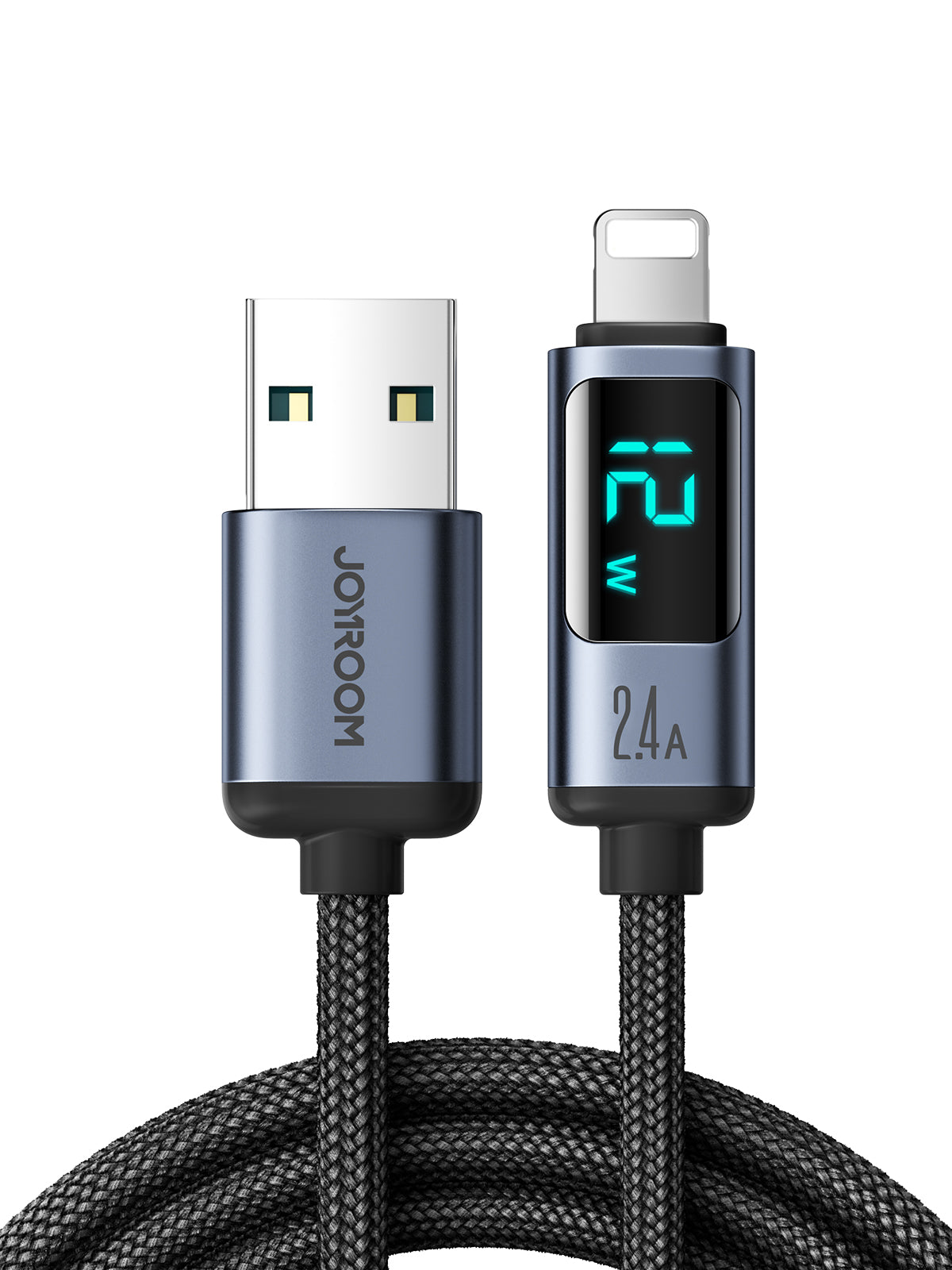 JOYROOM S-AL012A16 Prism Series 2.4A USB-A to Lightning Digital Display Fast Charging Data Cable 1.2m