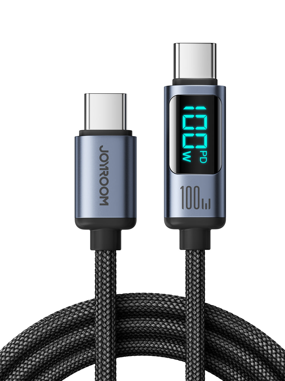 JOYROOM S-CC100A16 Prism Series 100W Type-C to Type-C Digital Display Fast Charging Data Cable 1.2m